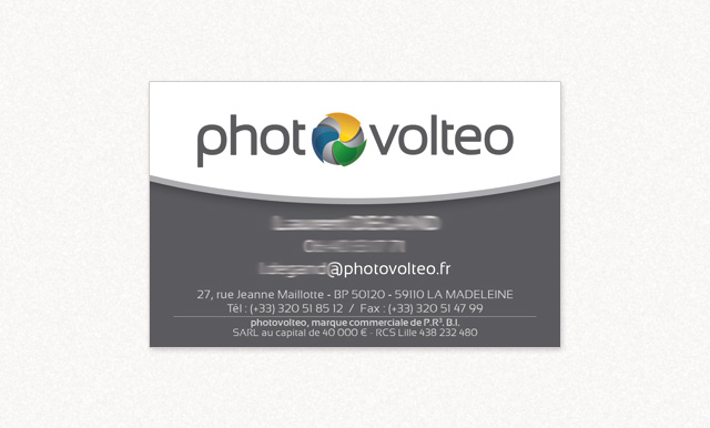 carte de visite Photovolt&Eacute;o