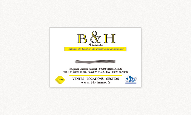 carte de visite B&H immobilier