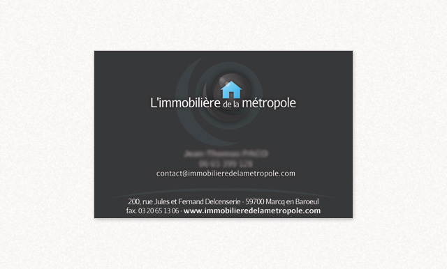 carte de visite Immobili&egrave;re de la M&eacute;tropole